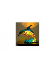 Animal Lampe de Table Vitrail Vitrail Rétro Lampes de bureau Cadeau de Noël 2024