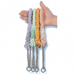 Dog Leash Dog Collar Combo Set Pet Supplies Rainbow Knit(colorful)