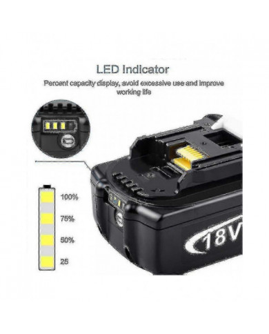 Pack de 2 pour batterie Makita 18v 6.0 / 8.0 Ah Lxt Li-ion Bl1850b Bl1830b Bl1860b Sans fil