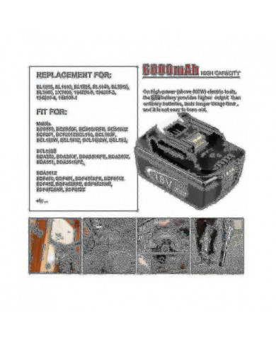 Pack de 2 pour batterie Makita 18v 6.0 / 8.0 Ah Lxt Li-ion Bl1850b Bl1830b Bl1860b Sans fil