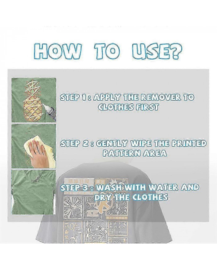 Clothes Print Remover Fabric Print Remover,pattern Remover,letter Cleaning Remover