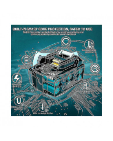 Pack de 2 compatible avec Makita 18v batterie 6.0 Ah Lxt Li-ion BL1850B BL1830B BL1860B Sans Fil, 100% Ne